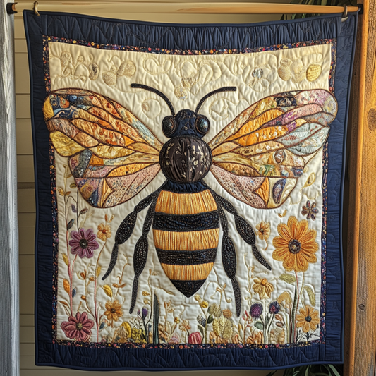 Golden Nectar Quilted Blanket - Throw (55" x 60")