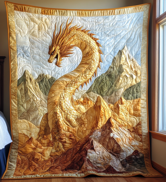 Golden Scales Quilted Blanket - Throw (55" x 60")