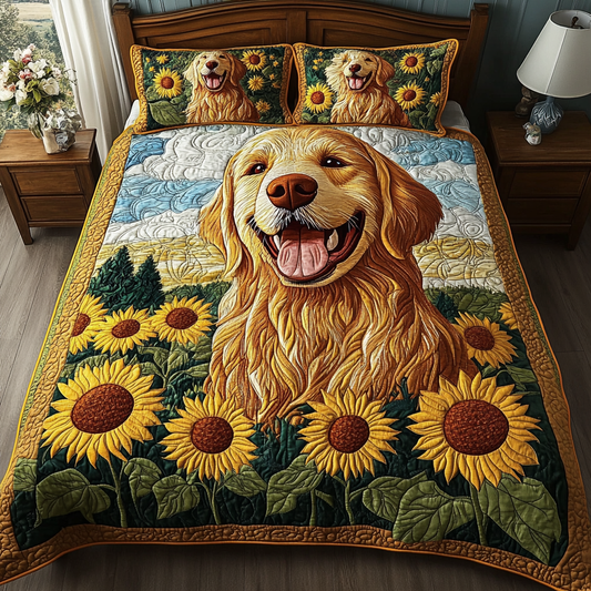 Golden Adventure 3-Piece Quilted Bedding Set - Single (59" x 70")