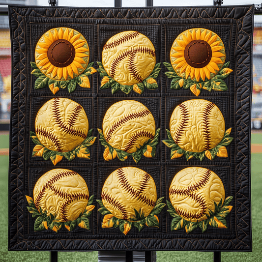 Golden Blooms Quilted Blanket - Throw (55" x 60")