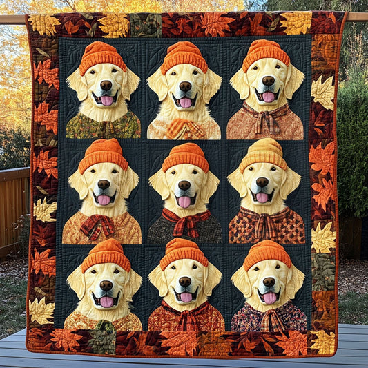 Golden Embrace Quilted Blanket - Throw (55" x 60")