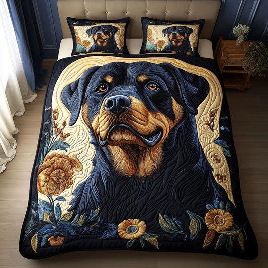 Golden Gaze 3-Piece Quilted Bedding Set - Single (59" x 70")