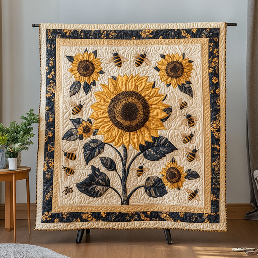 Golden Glow Quilted Blanket - Throw (55" x 60")