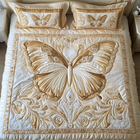 Golden Grace 3-Piece Quilted Bedding Set - Single (59" x 70")