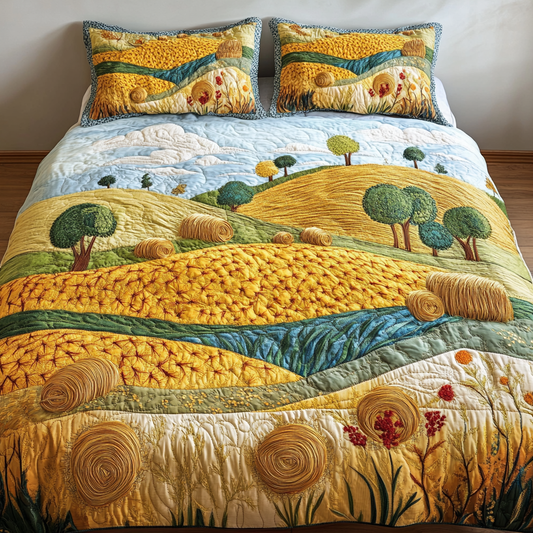 Golden Harvest 3-Piece Quilted Bedding Set - Single (59" x 70")