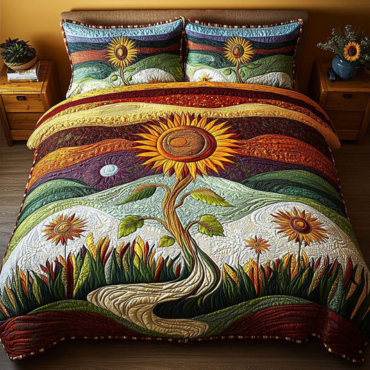 Golden Harvest Night 3-Piece Quilted Bedding Set - Single (59" x 70")