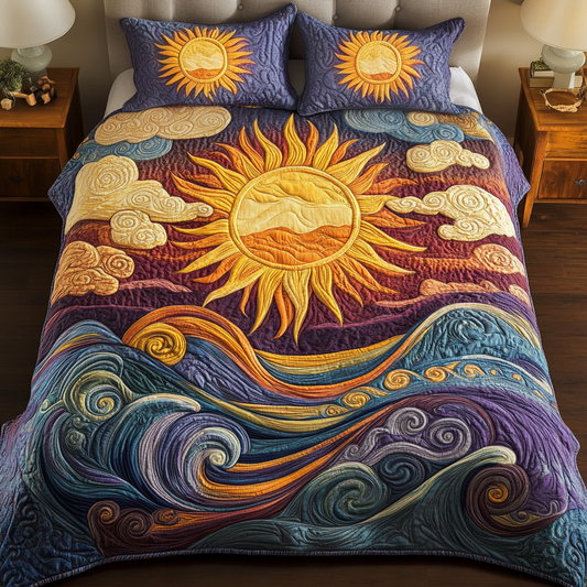 Golden Horizon 3-Piece Quilted Bedding Set - Single (59" x 70")