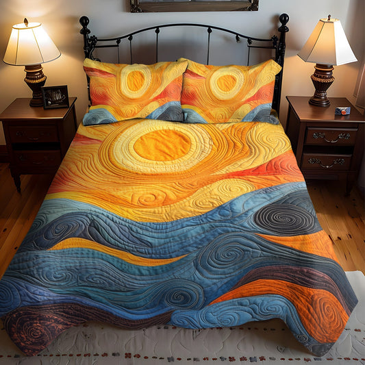 Golden Horizon 3-Piece Quilted Bedding Set - Single (59" x 70")