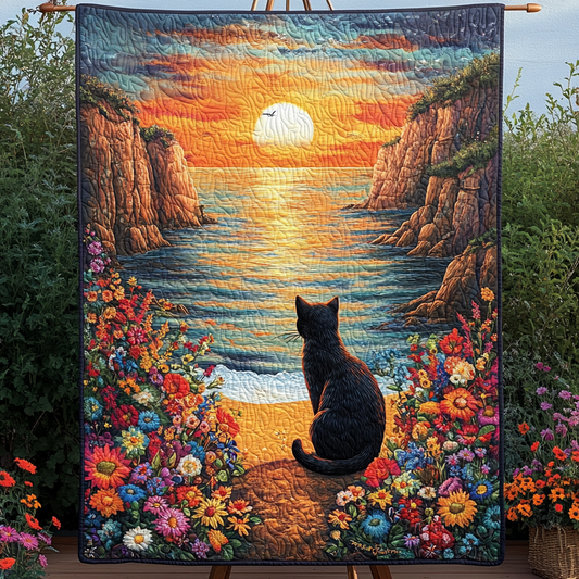 Golden Horizon Quilted Blanket - Throw (55" x 60")