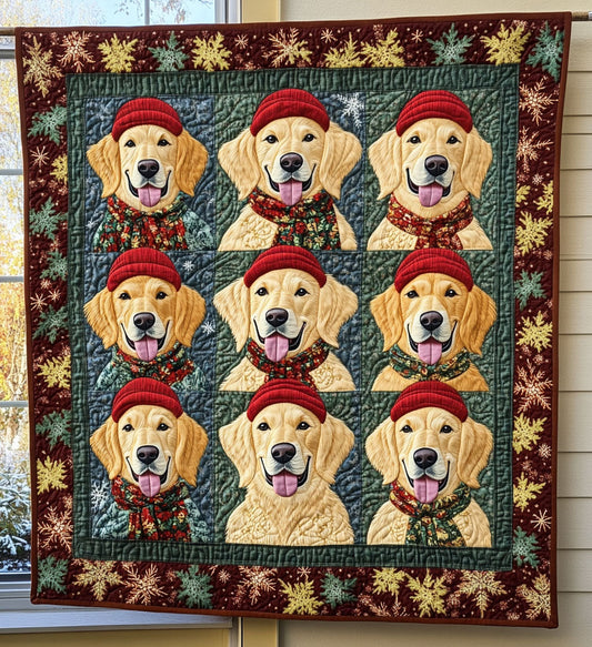 Golden Love Quilted Blanket - Throw (55" x 60")