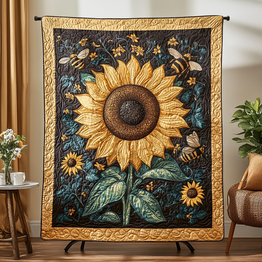 Golden Rays Quilted Blanket - Throw (55" x 60")