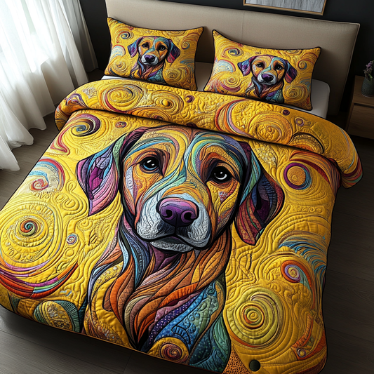 Golden Smile 3-Piece Quilted Bedding Set - Single (59" x 70")