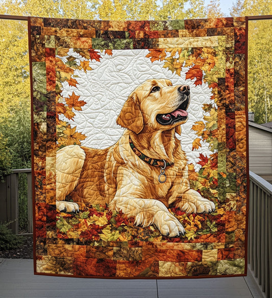 Golden Snuggles Quilted Blanket - Throw (55" x 60")