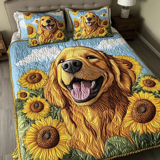 Golden Sunshine 3-Piece Quilted Bedding Set - Single (59" x 70")