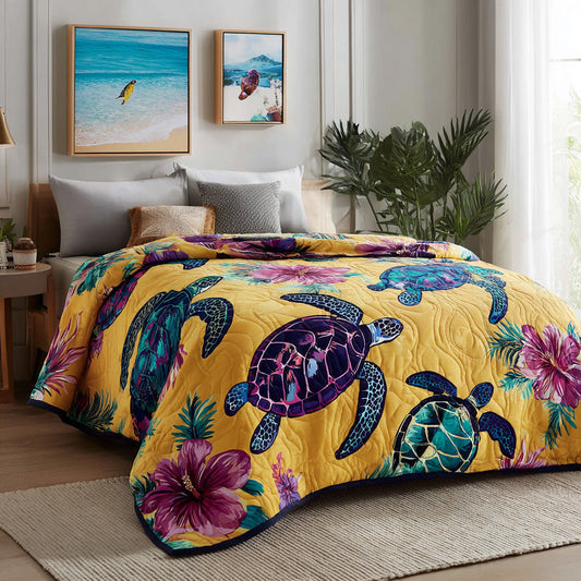 Golden Tropic Turtle Quilted Blanket - Baby (30" x 40") - Pack 1