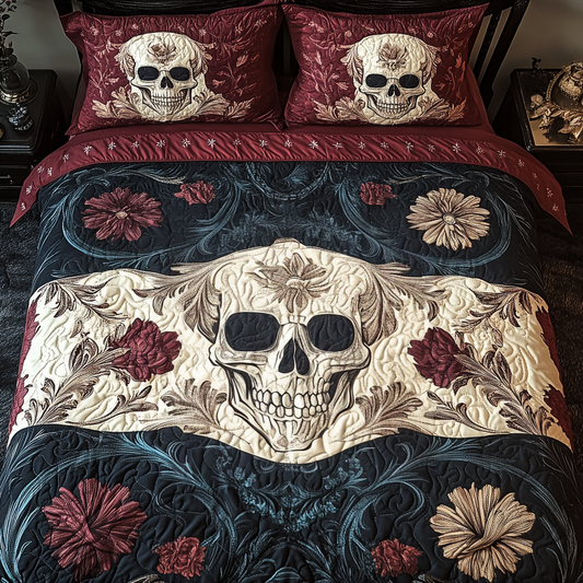 Gothic Skull 3-Piece Quilted Bedding Set - Single (59" x 70")