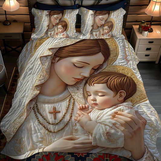 Graceful Adoration 3-Piece Quilted Bedding Set - Single (59" x 70")