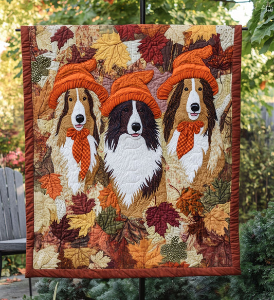 Graceful Collies Quilted Blanket - Throw (55" x 60")