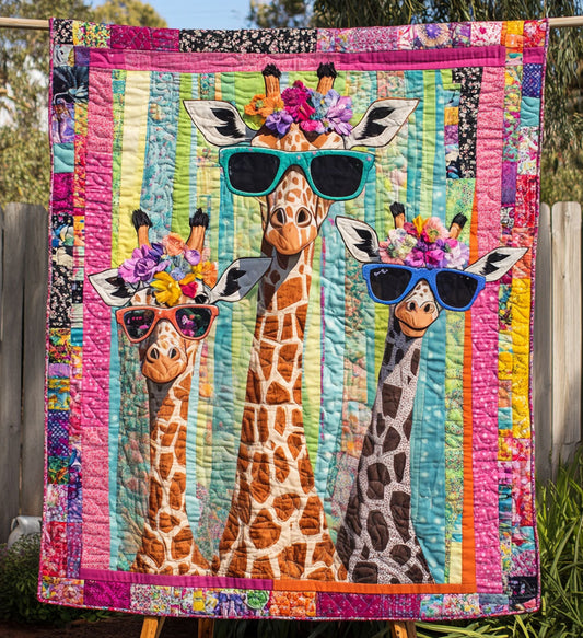 Graceful Giraffe Quilted Blanket - Throw (55" x 60")
