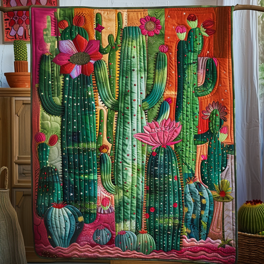 Green Oasis Quilted Blanket - Throw (55" x 60")