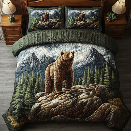 Grizzly Dreams 3-Piece Quilted Bedding Set - Single (59" x 70")