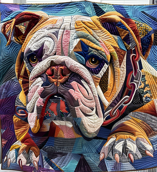Guardian Of The Bulldogs Quilted Blanket - Throw (55" x 60")