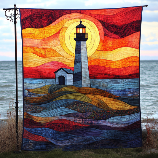 Guiding Star Lighthouse Quilted Blanket - Throw (55" x 60")