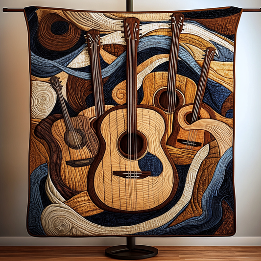 Guitar Flow Quilted Blanket - Throw (55" x 60")