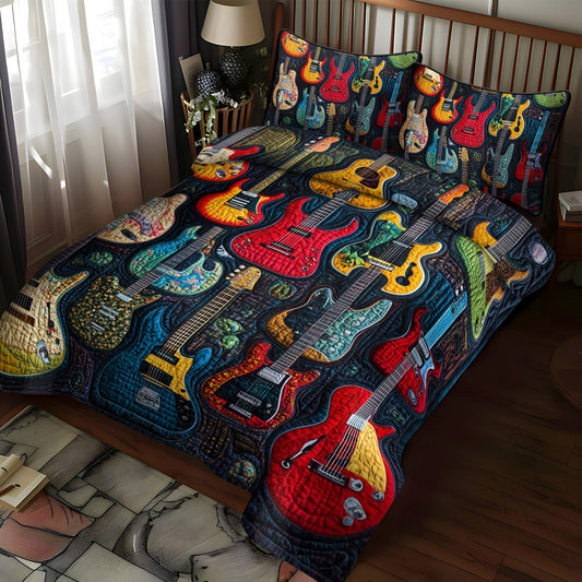 Guitar Legends 3-Piece Quilted Bedding Set - Single (59" x 70")