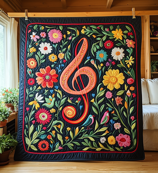 Music Melody Art Quilt Hanging - Baby (30" x 40")