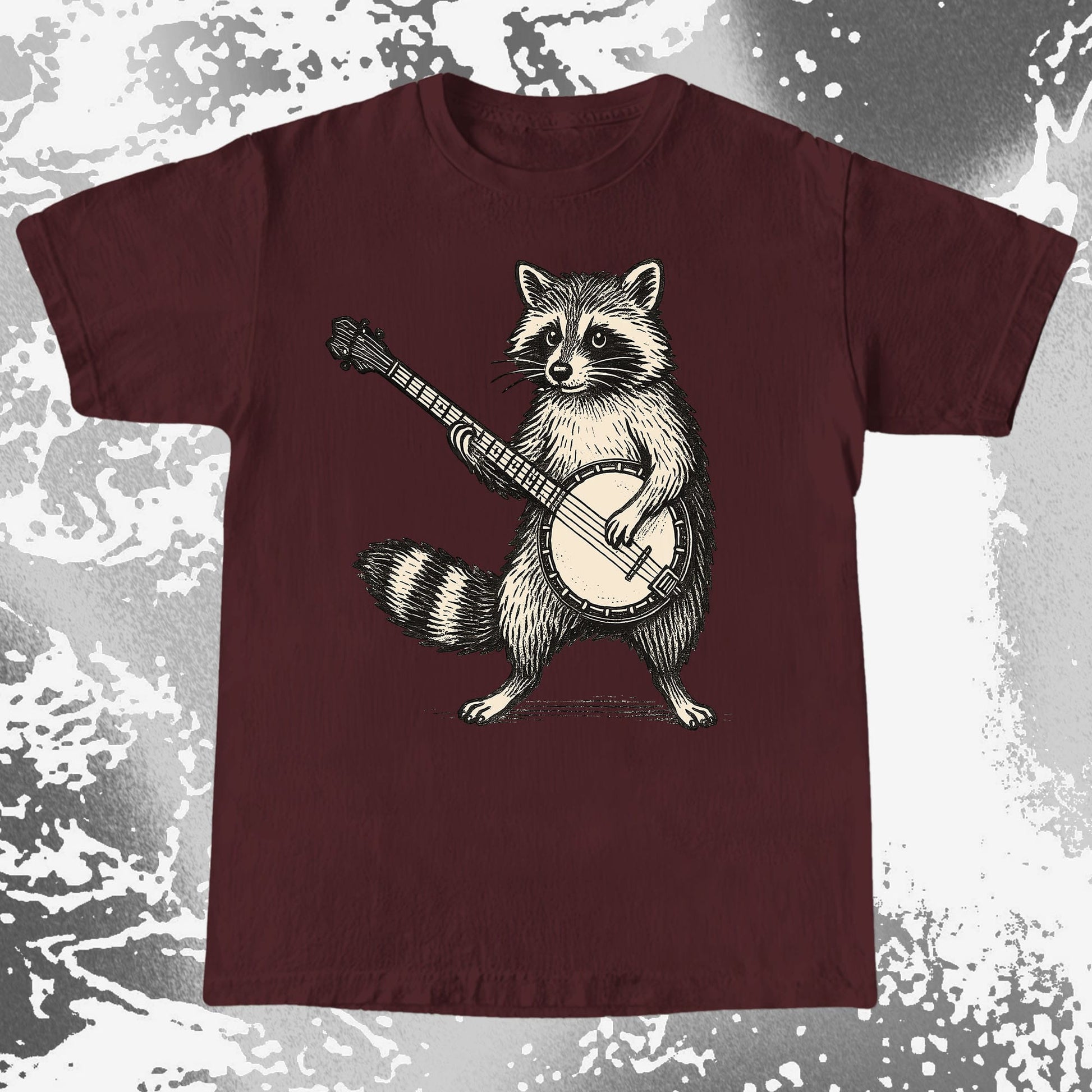 Funny Raccoon Playing Banjo Music Animal Shirt, funny meme tee gift (view 5)
