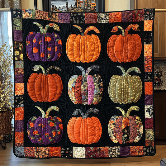 Halloween Harvest Quilted Blanket - Throw (55" x 60")