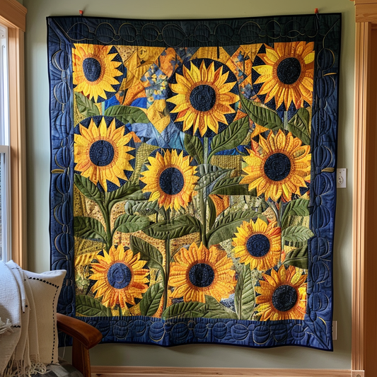 Harvest Sunflower Quilted Blanket - Throw (55" x 60")