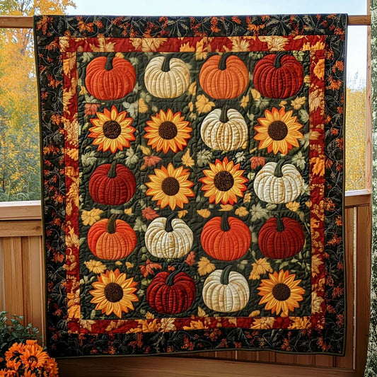 Harvest Blooms Quilted Blanket - Throw (55" x 60")