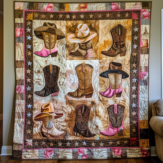 Hats Off Quilted Blanket - Throw (55" x 60")