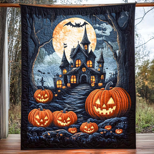 Haunted Manor Quilted Blanket - Throw (55" x 60")