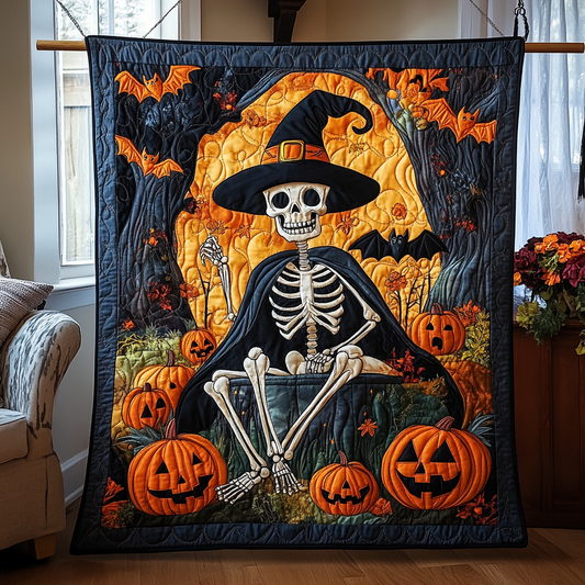 Haunting Twist Halloween Quilted Blanket - Throw (55" x 60")