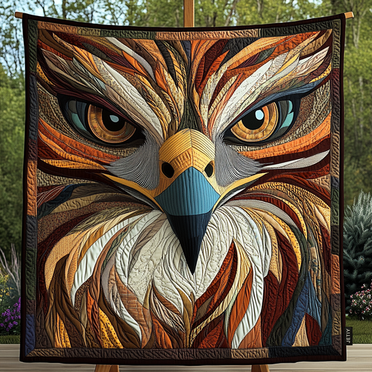 Hawk Gaze Quilted Blanket - Throw (55" x 60")