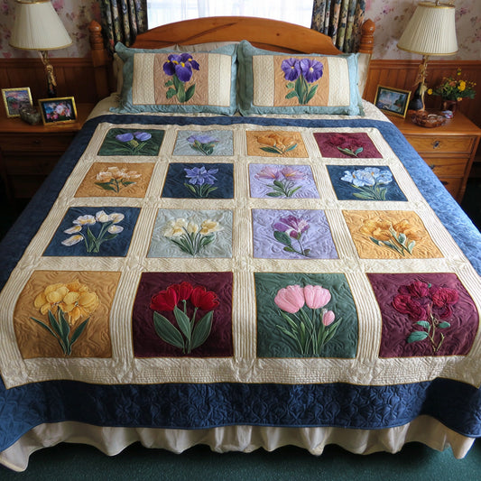 Heirloom Flower Blocks Quilted Blanket - Baby (30" x 40") - Pack 1
