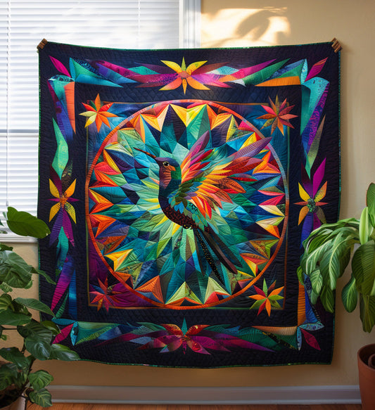 Heritage Hummingbird Quilted Blanket - Throw (55" x 60")