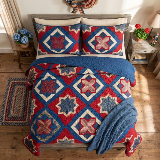 Heritage Stars 3-Piece Quilted Bedding Set - Single (59" x 70")