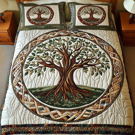 Heritage Tree 3-Piece Quilted Bedding Set - Single (59" x 70")