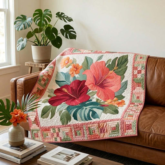 Hibiscus Harmony Quilted Blanket - Baby (30" x 40") - Pack 1