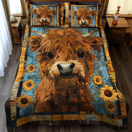 Highland Moo-ment 3-Piece Quilted Bedding Set - Single (59" x 70")