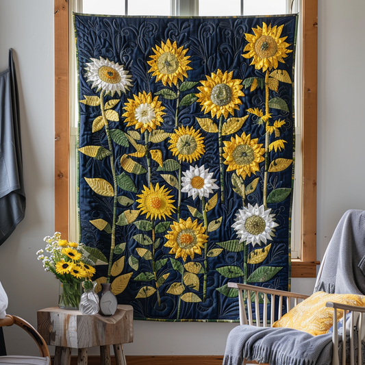 Hilarious Sunflowers Quilted Blanket - Throw (55" x 60")