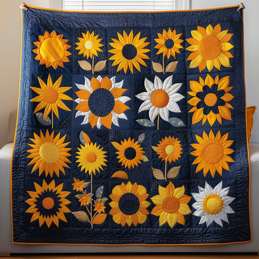 Hilarious Sunflowers Quilted Blanket - Throw (55" x 60")