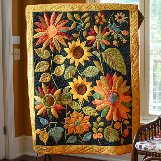 Hilarious Sunflowers Quilted Blanket - Throw (55" x 60")