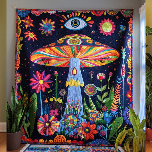 Hippie Harmony Quilted Blanket - Throw (55" x 60")