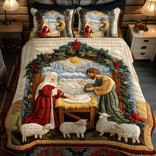 Holiday Cheer 3-Piece Quilted Bedding Set - Single (59" x 70")