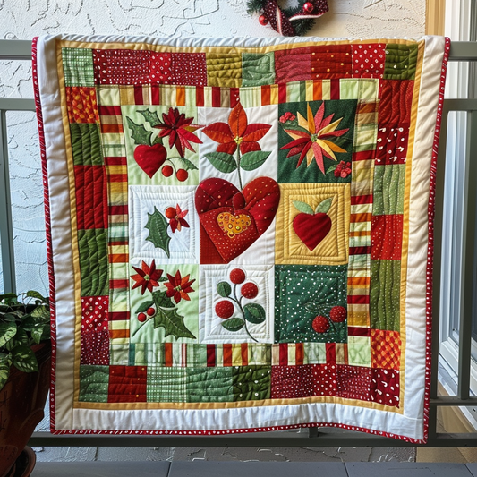 Holiday Cheer Christmas Quilted Blanket - Throw (55" x 60")